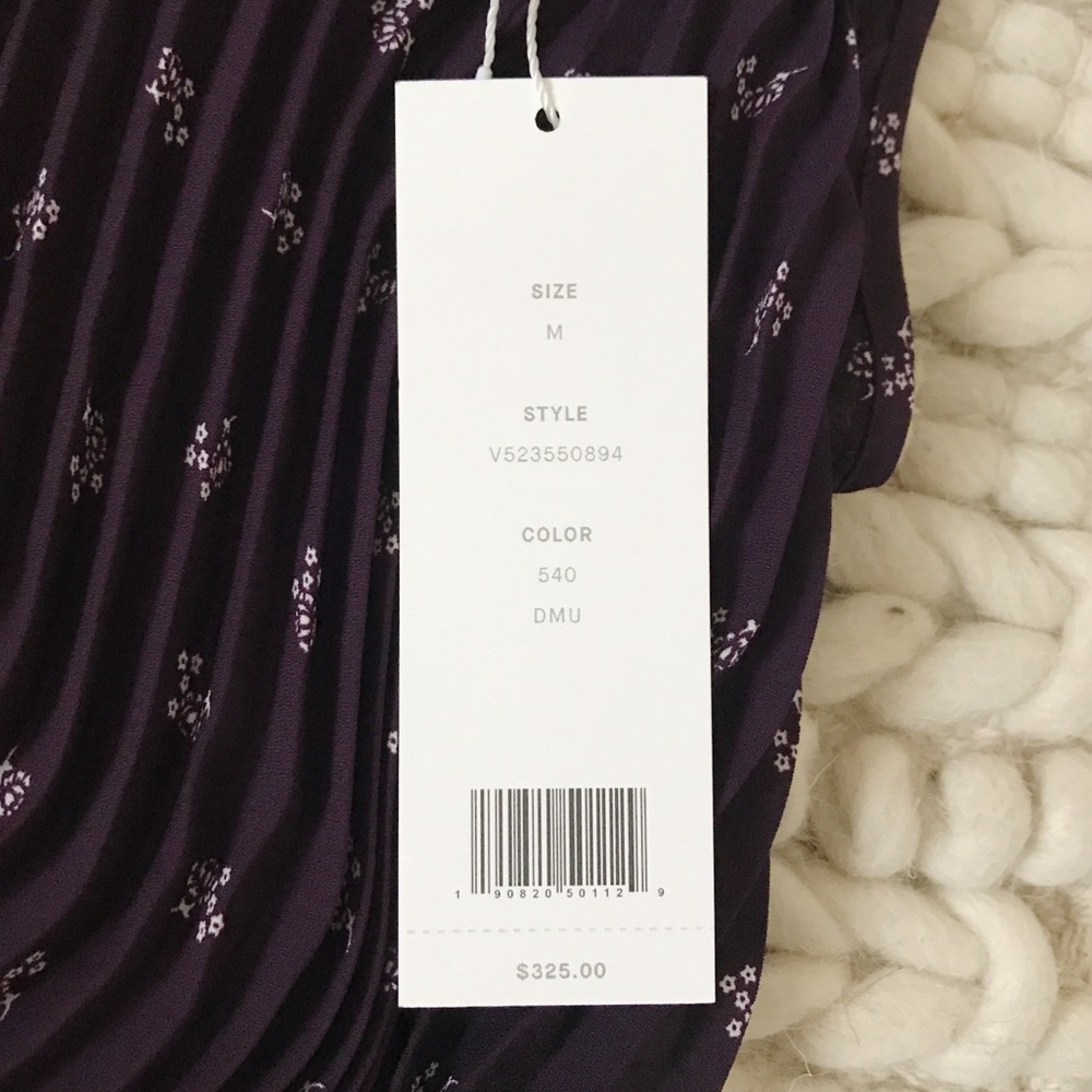 Vince Midi Dress Pleated Camisole Floral - Picture 5 of 7